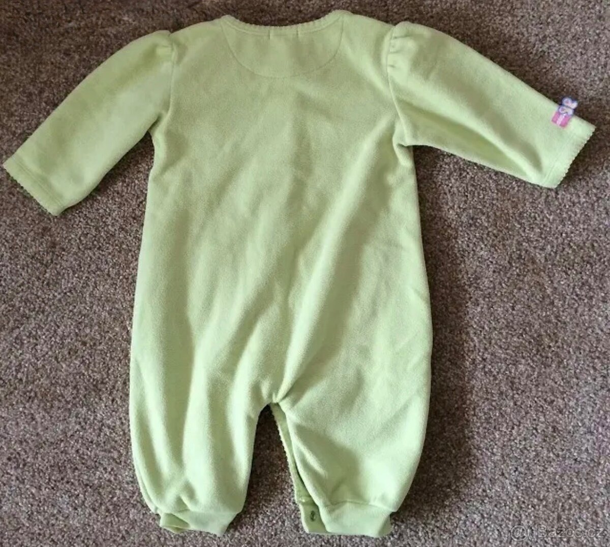 Zelenkavý fleecový overal 62-68 (3-6 měs). - 2