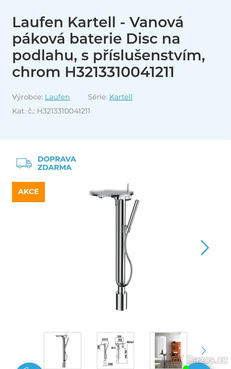 Vanová baterie Laufen Kartell - 2