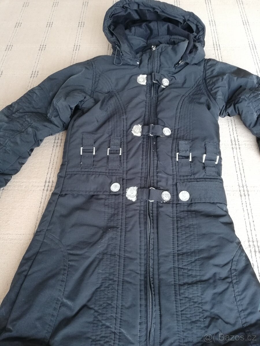 Černá zimní bunda dívčí vel. cca 146 – 150 - 2