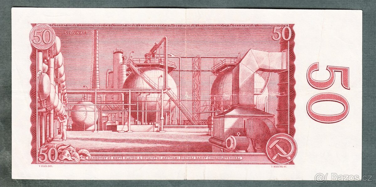 Staré bankovky 50 kčs 1964 serie A pěkný stav - 2
