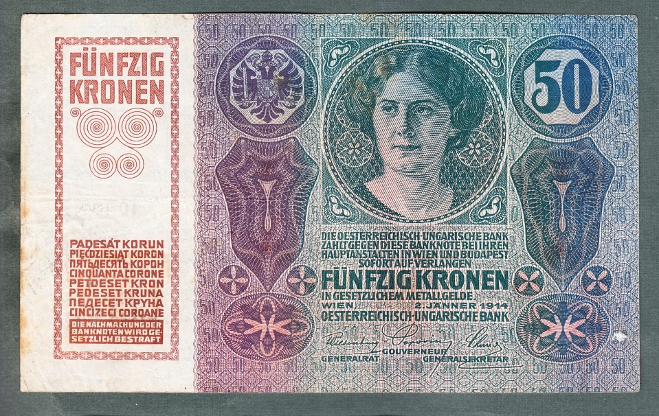 Staré bankovky 50 korun 1914 KOLEK VZÁCNÁ - 2