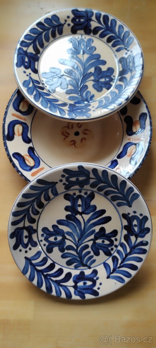 3 keramické talíře retro - 2
