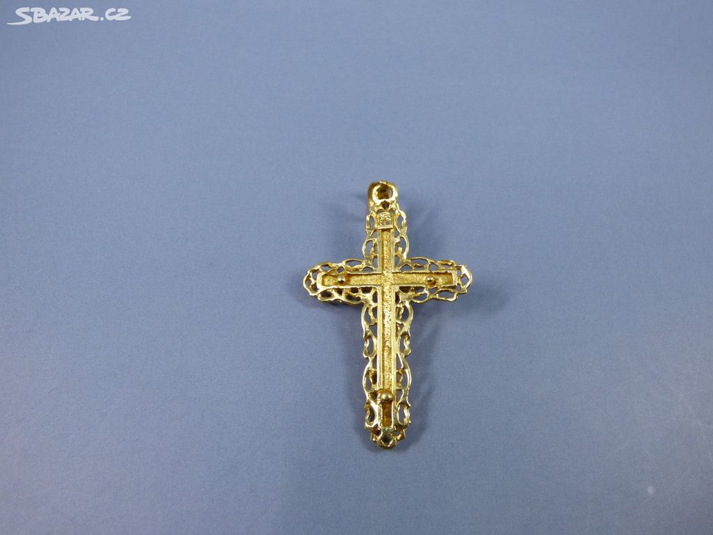 Krásný zlatý křížek na krk - 2