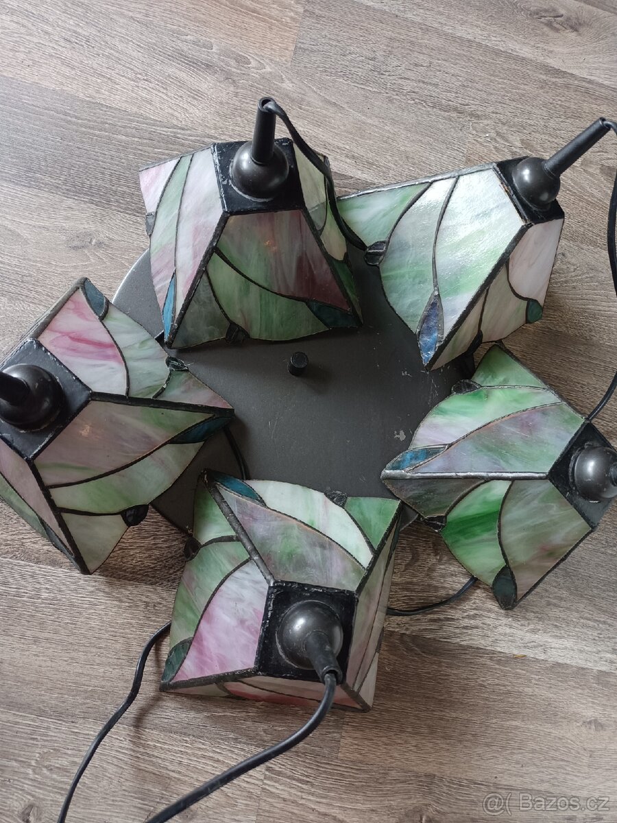 Tiffany lustr 5 ramen,není prasklin, - 2