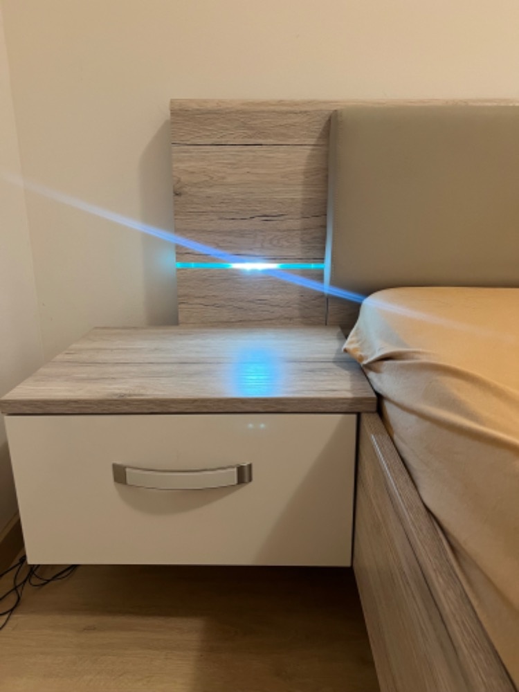 Manželská postel+ stolky+rošty-podsvícená - 2