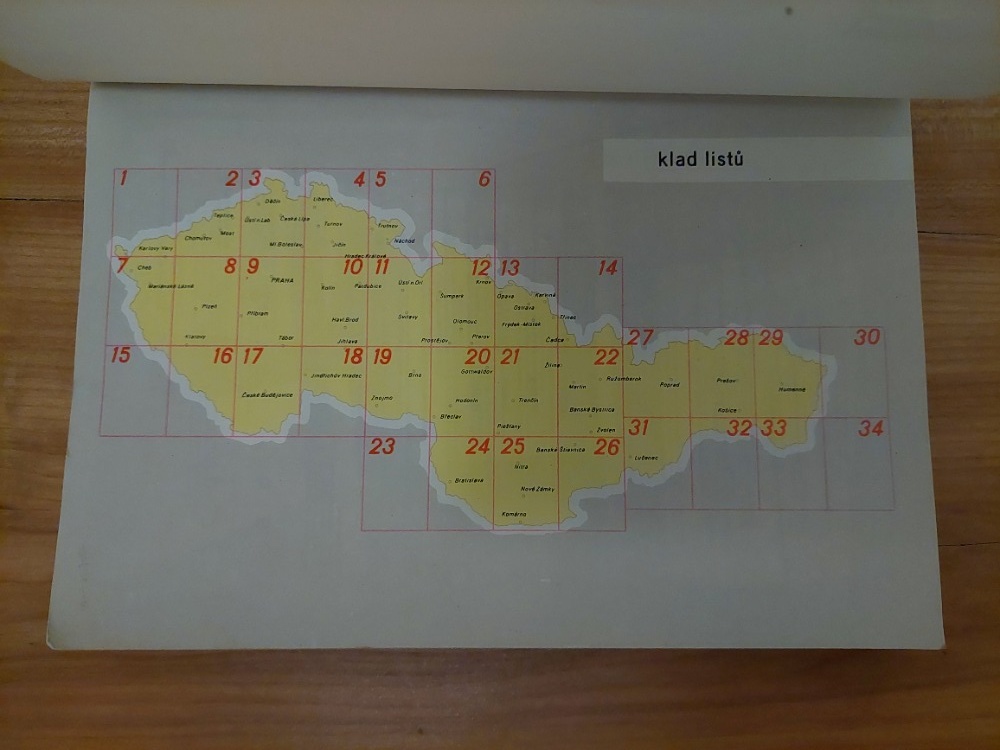 Mapa kulturních památek ČSSR - retro cestování mapa - SLEVA - 2