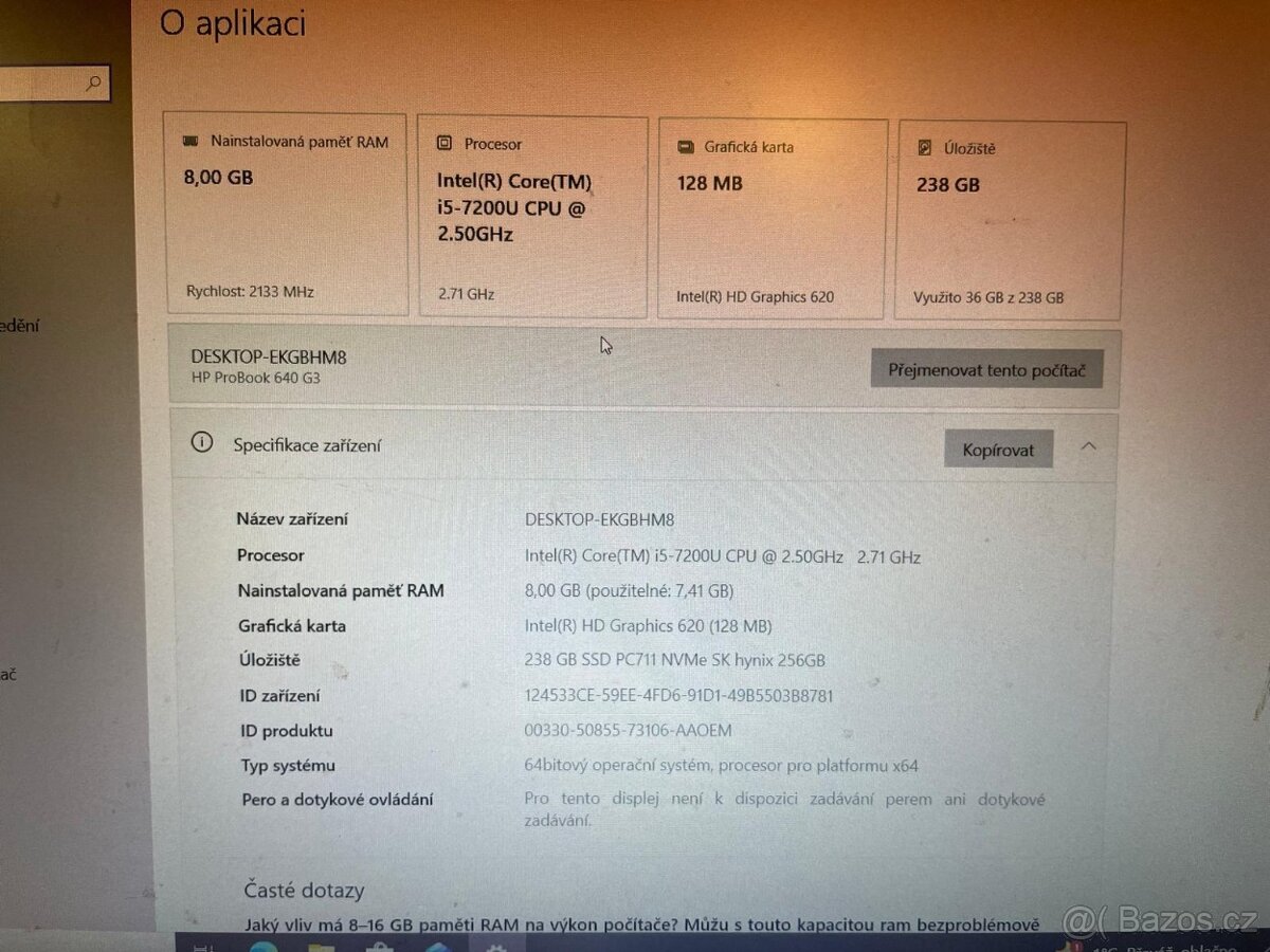 HP ProBook 14 - 640 G3. i5 7200, 240GB SSD - 2