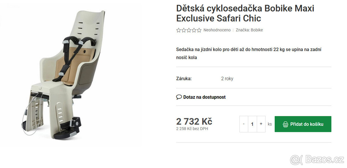 Bobike MAxi - stabilní tříbodová dětská sedačka na kolo - 2