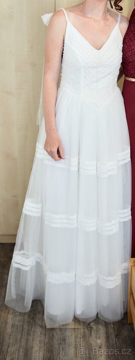 Bílé svatební šaty boho - 2
