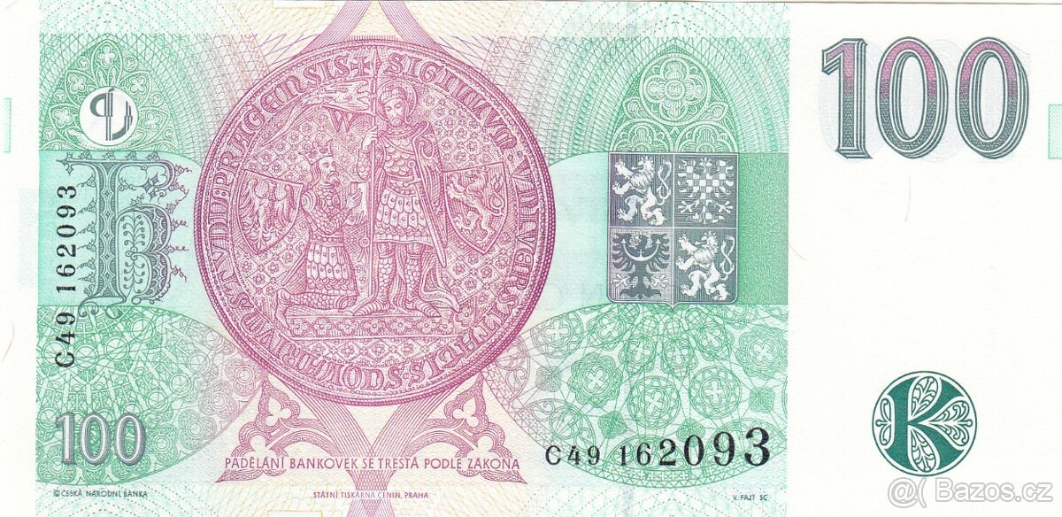 100 Kč 1997 serie C,G,F,H Stav UNC - 2