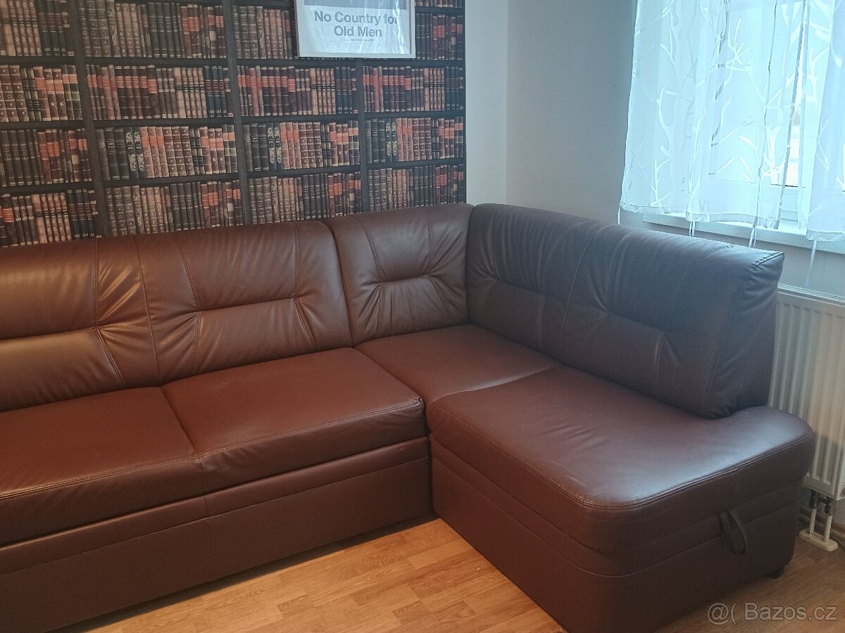 Rozkládací gauč - umělá kůže - 2