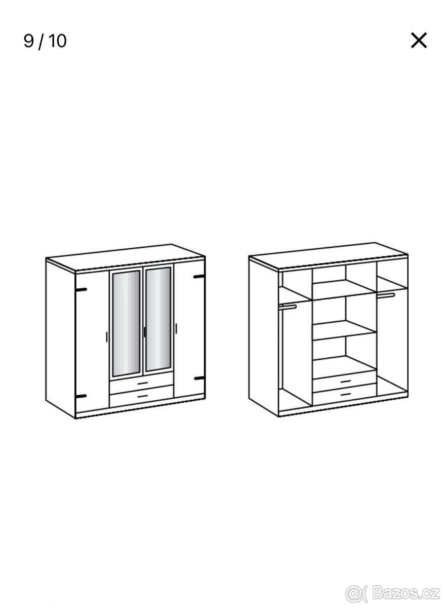 Šatní skříň se zrcadlem - 2