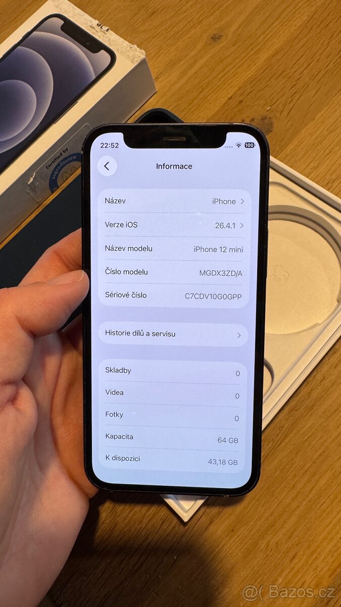 IPhone 12mini 64GB černý, top stav - 2