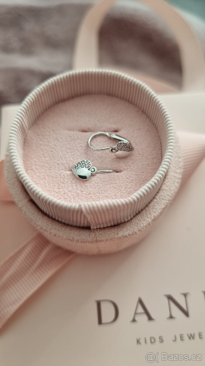 Dětskě náušnice Danfit s bílého zlata a kamínky. - 2