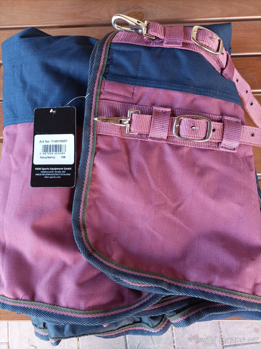 NOVÁ výběhová deka HKM STRONG 1200D, 135cm - 2