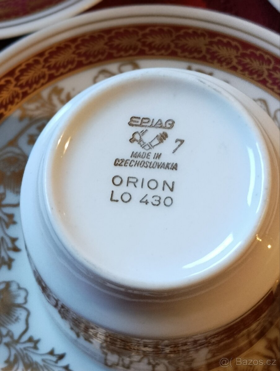 Prodám pozlacené šálky s podšálkem Orion Epiag Loket - 2
