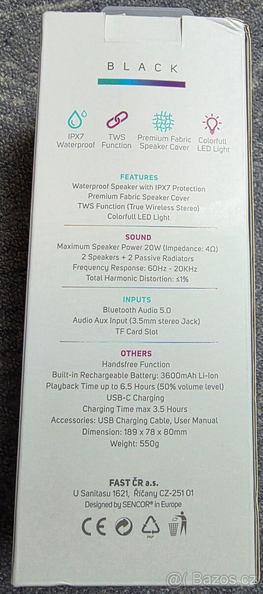 Přenosný reproduktor Sencor SIRIUS 2 - 2