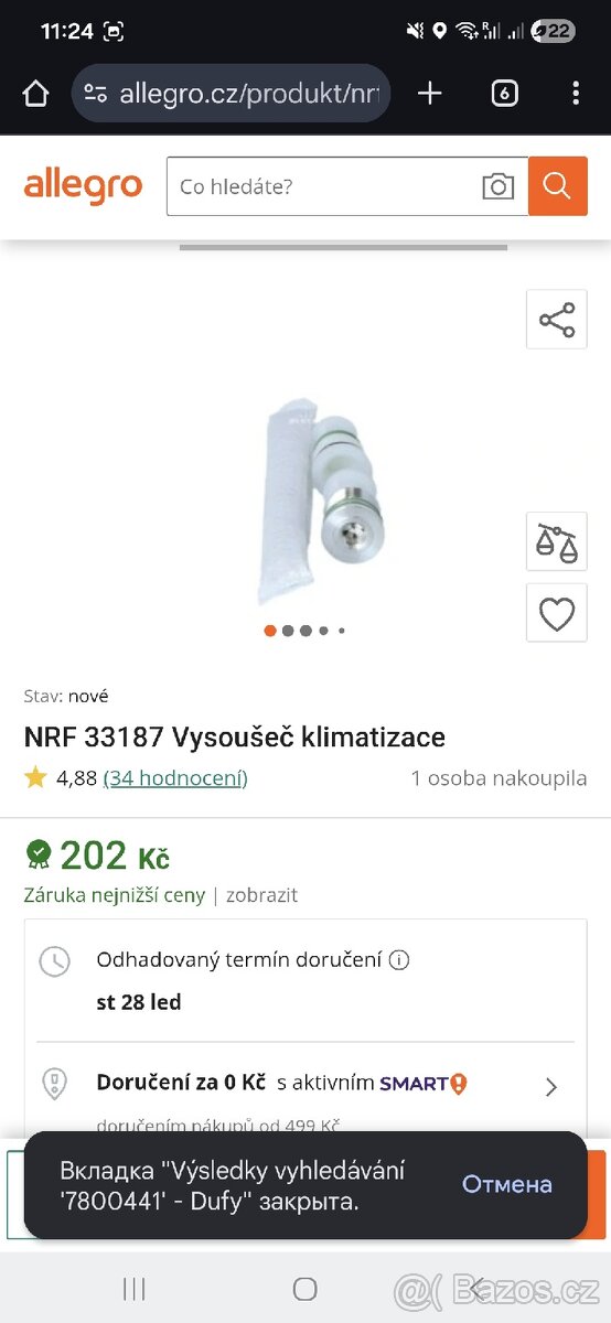 Kondenzátor, klimatizace Toyota. - 2