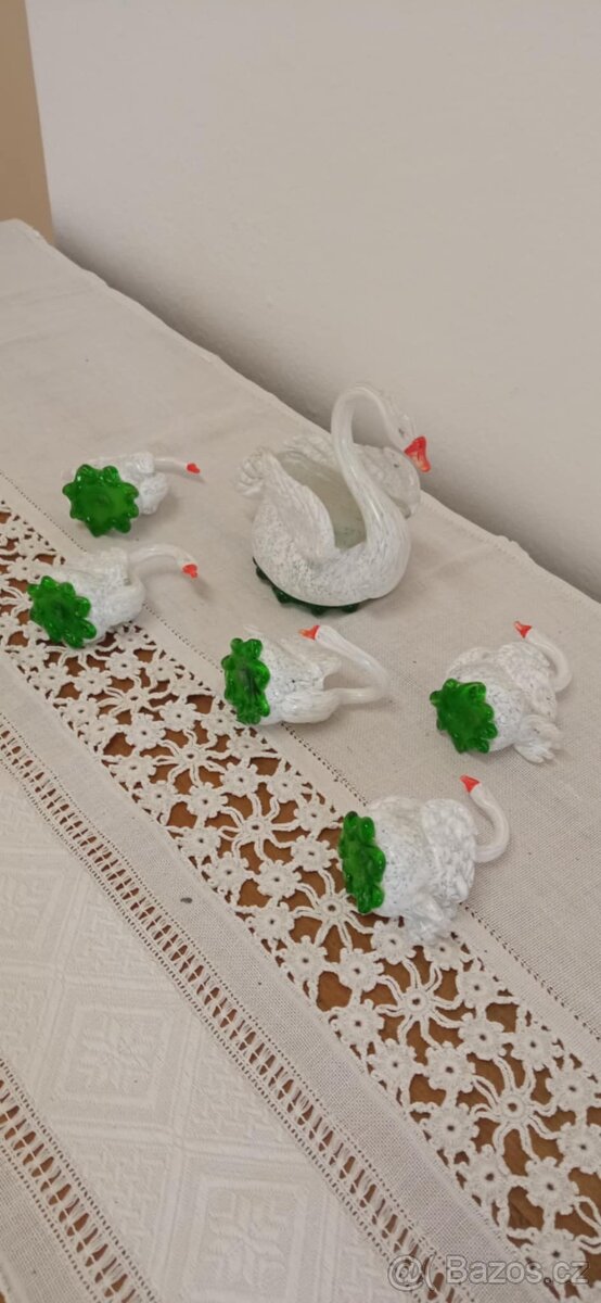 Kolekce skleněných labutí 60. léta - 2