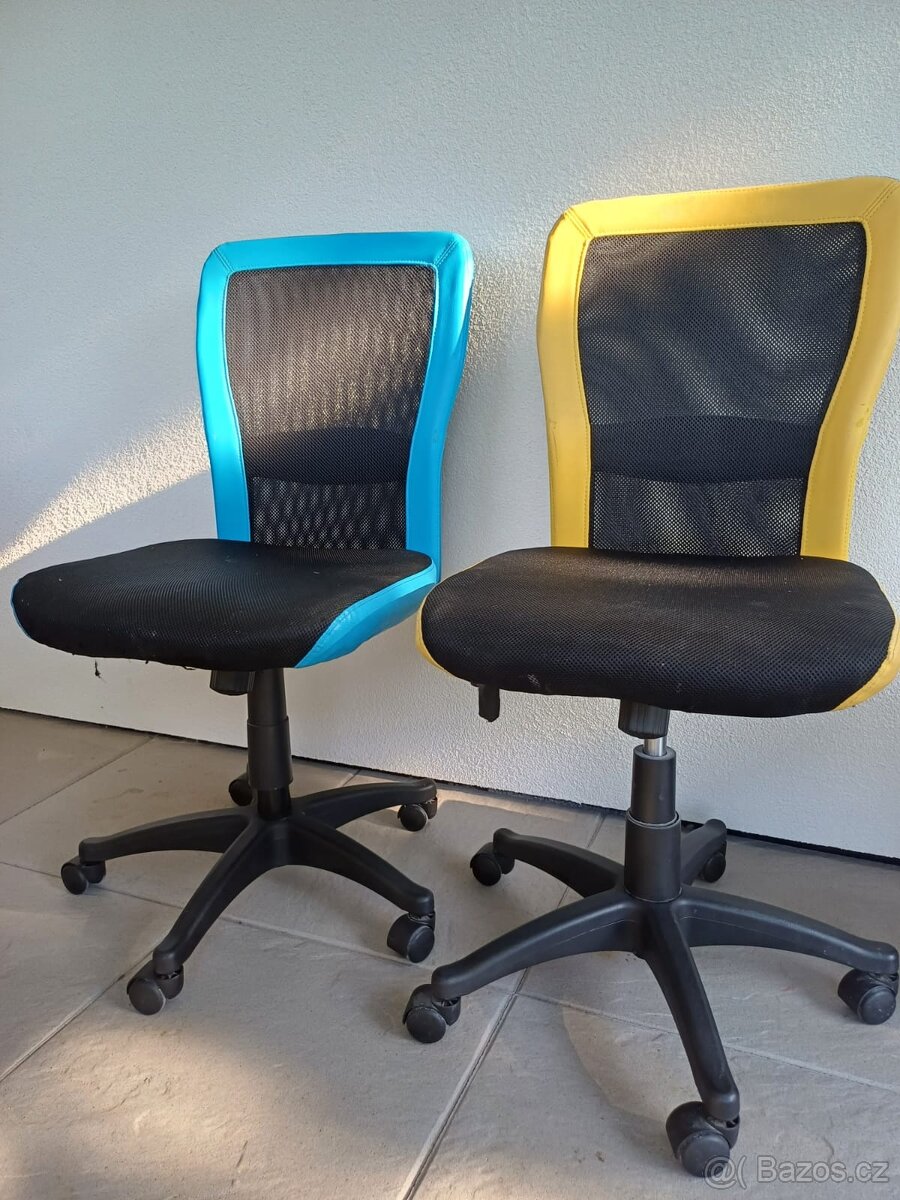 židle do dětského pokoje modrá a žlutá - 2