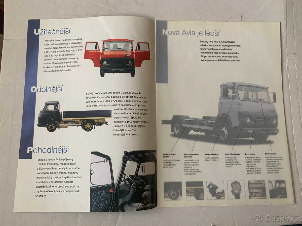 Avia A60, A75 – původní prospekt - 2