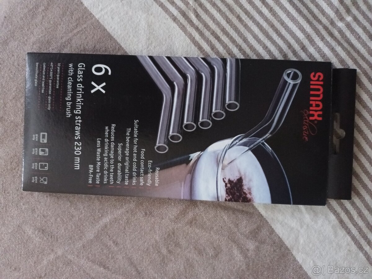 Simax skleněné brčko zahnuté 23 cm - 2