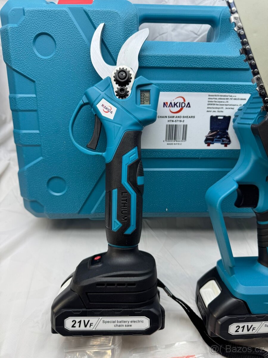 Aku nůžky na větve + Aku pila + 2x baterie SADA - 2