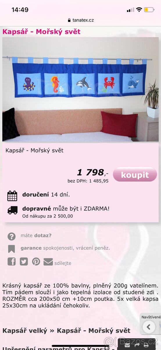 Kapsář na zeď za postel - 2