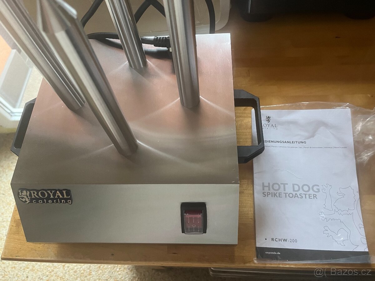 Hotdogovač - rozpékač rohlíků - 4 trny - 2