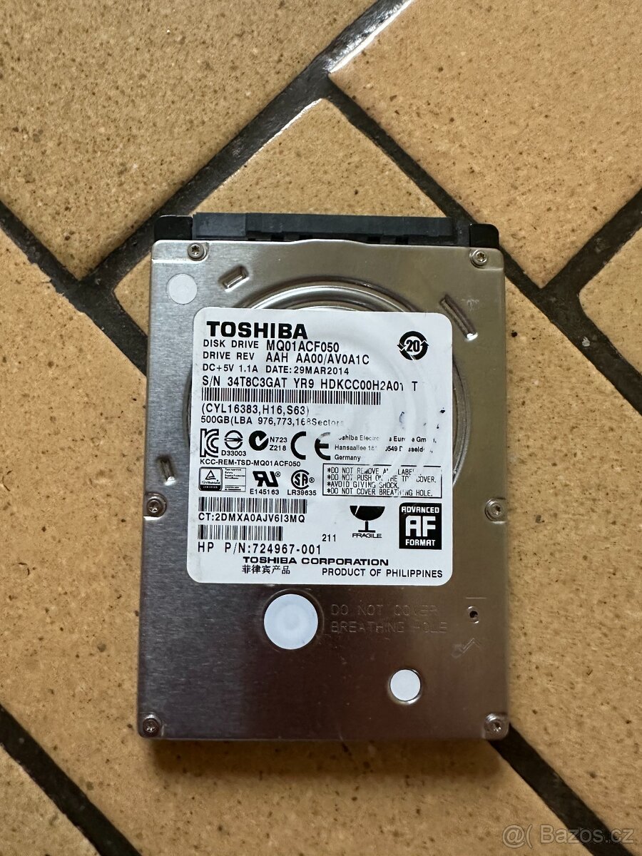 Toshiba 500GB 2.5" HDD - 2