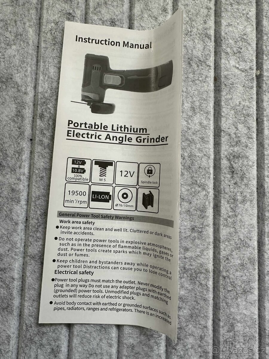 Aku úhlová bruska (438) - 2