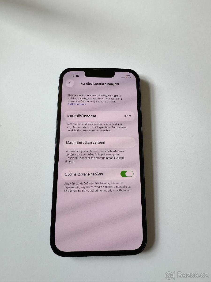 IPhone 14, kondice baterie 87% - 2