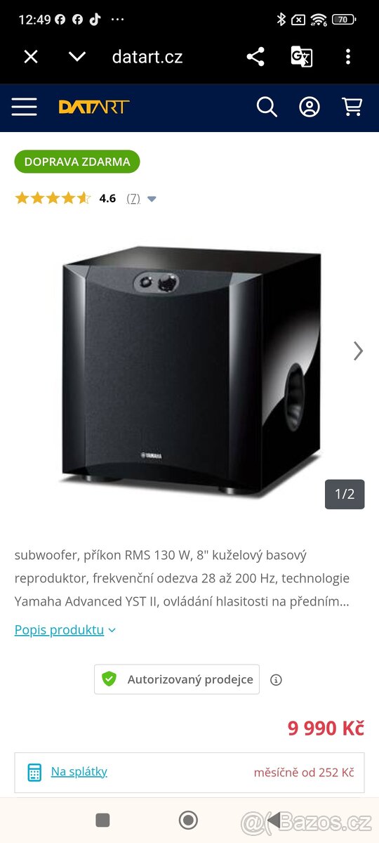 Subwoofer Yamaha - 2