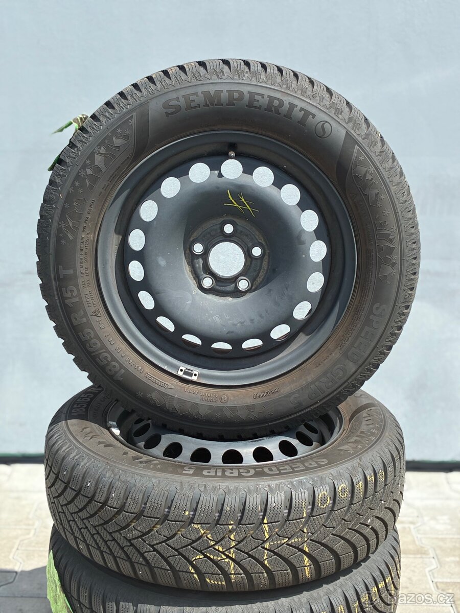 185/65 R15 5x100 |Originální sada plechových disků - 2