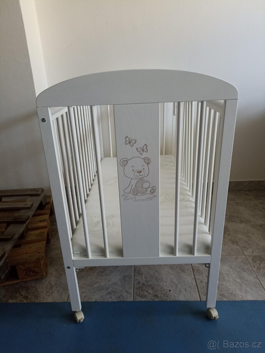 Dětská postýlka TOMI bear bílá, 120x60 - 2