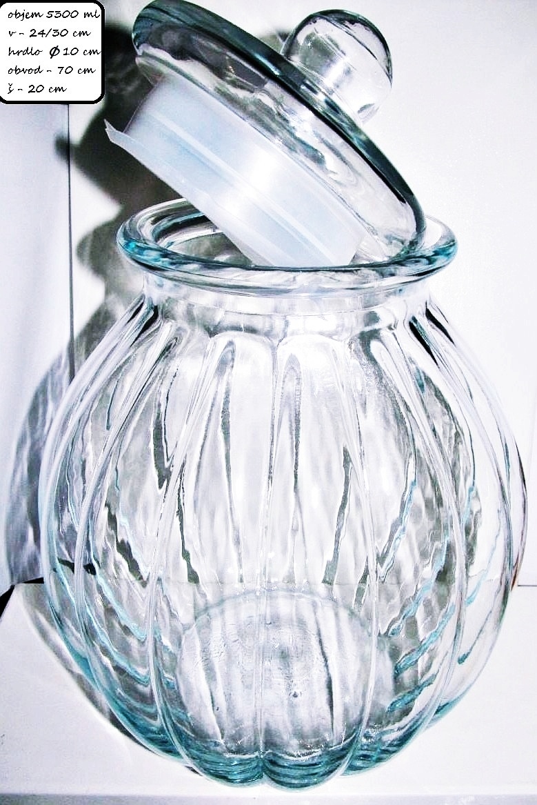 Velká skleněná nádoba dóza silně těsnící - 5, 3 l / nová - 2