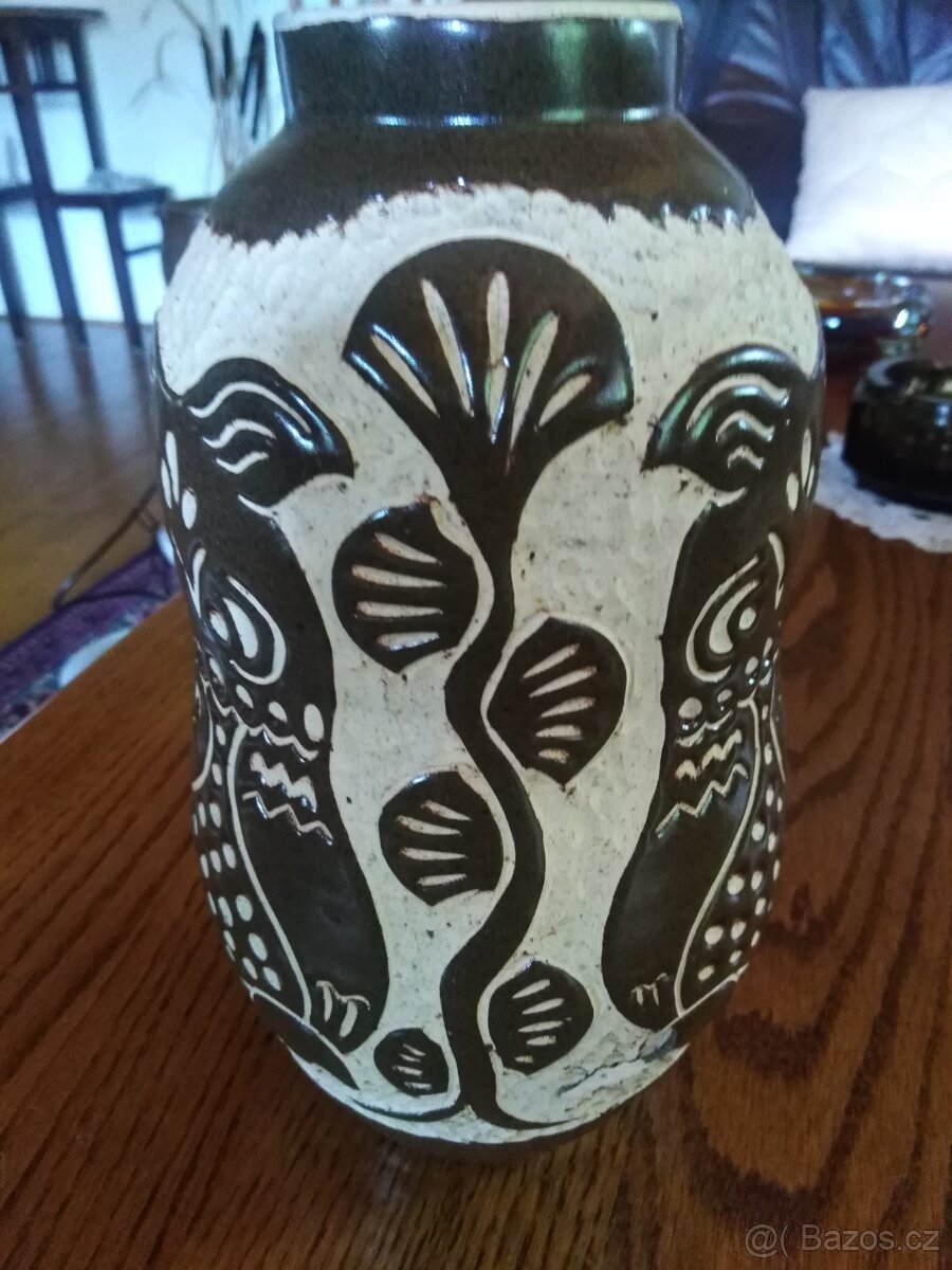 Krásná velká keramická retro váza - Ferdiš Duša - 2