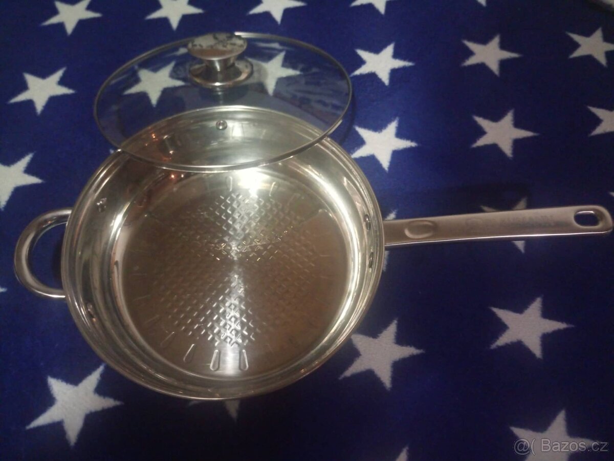 Pánev NEREZ 2ks PRŮMĚR 24 + Konvice NEREZ cca 1 litr - 2