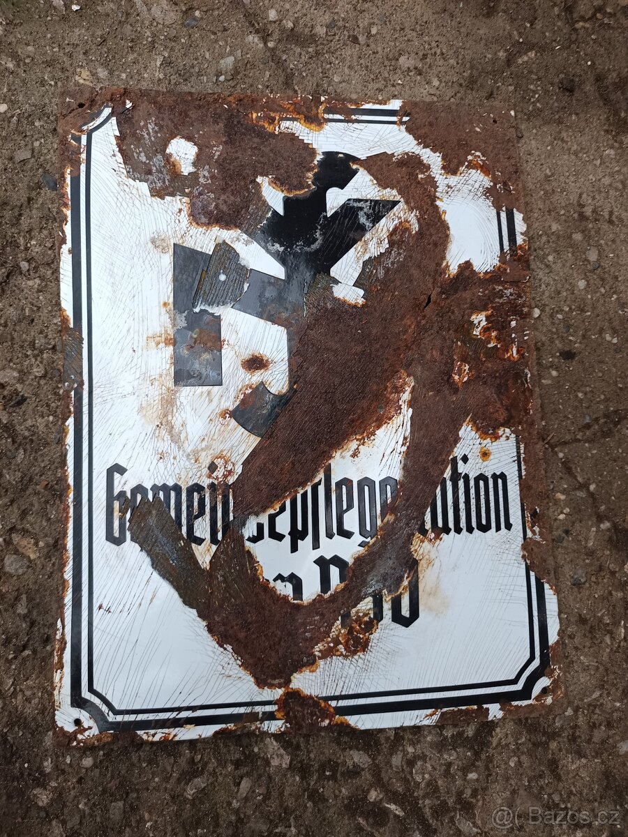 Stará smaltovaná cedule ze Sudet - 2