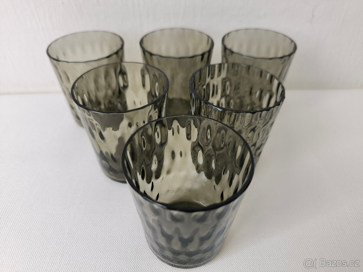 Skleničky 6x průhl. do zeleno-černa - 2