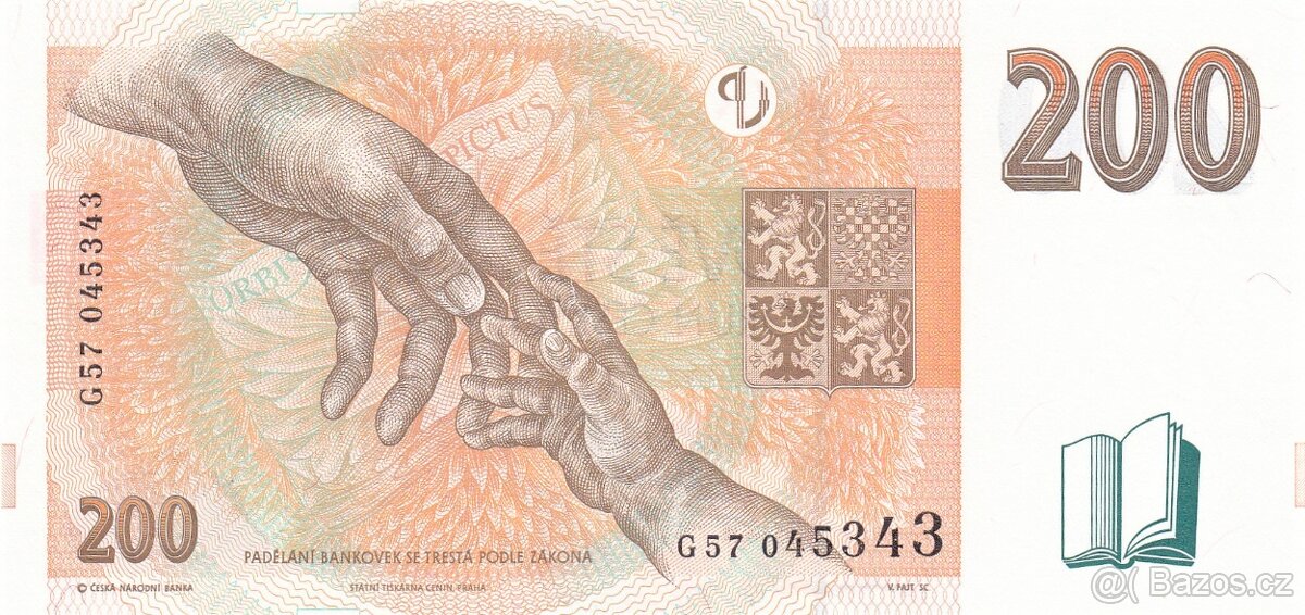 200 Kč 1998 serie G Stav UNC - 2