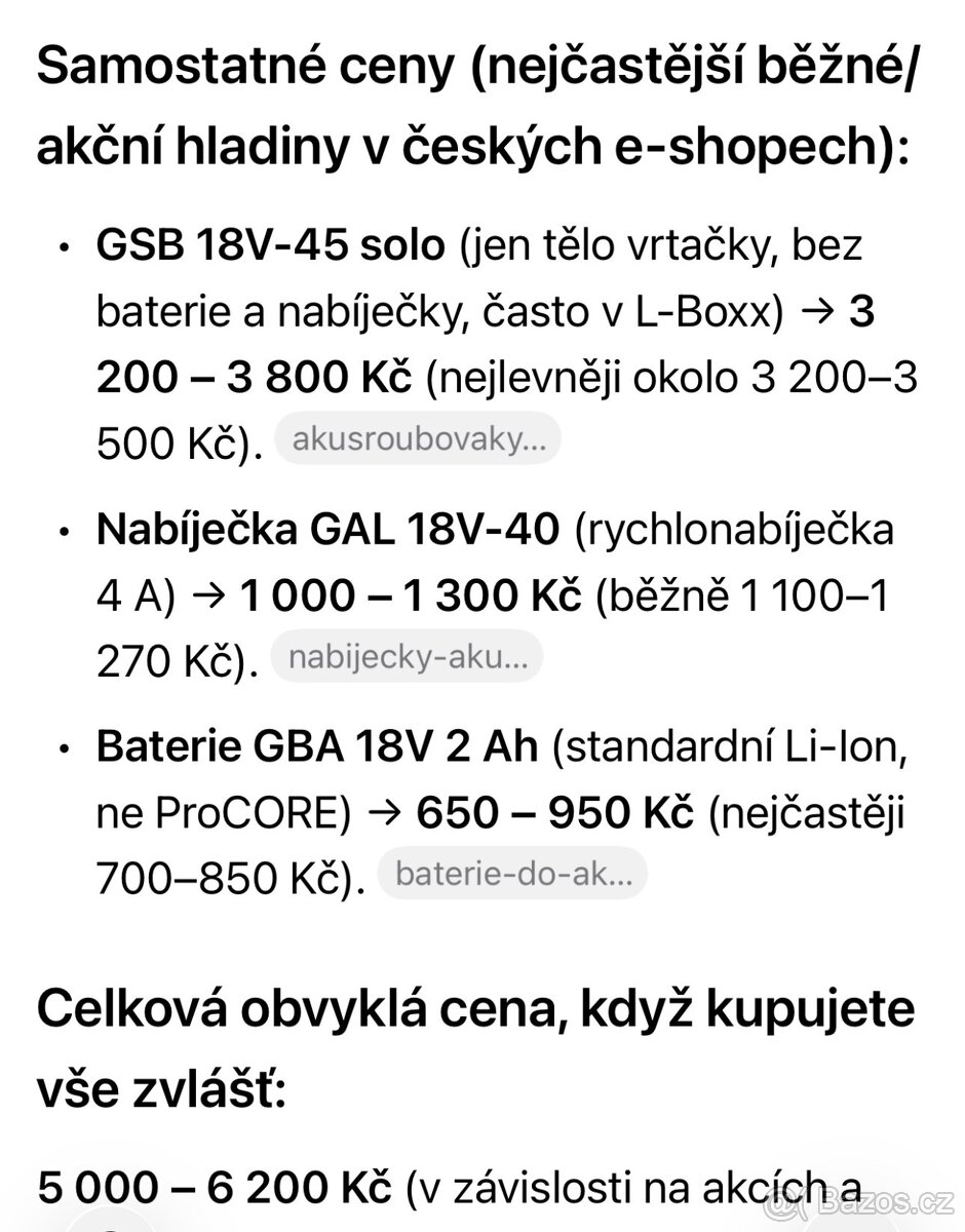 Vrtačka Bosch GSB 18V-45 professional (modrá) plus nabijecka - 2