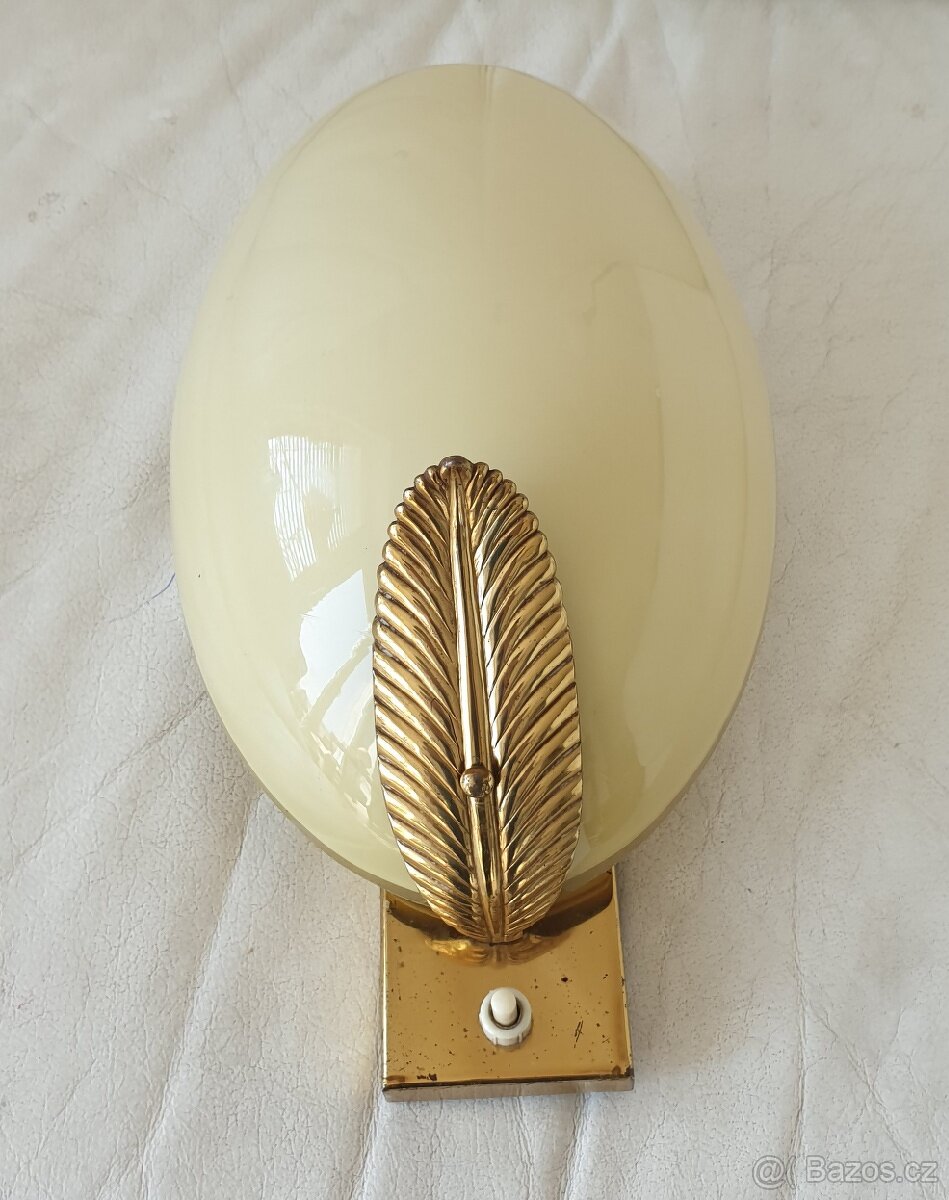 Starožitná nástěnná lampička mosaz unikátní design - 2
