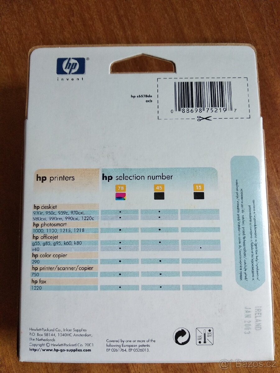 Inkoustová kazeta HP 78 originální nepoužitá dříve vyrobená - 2