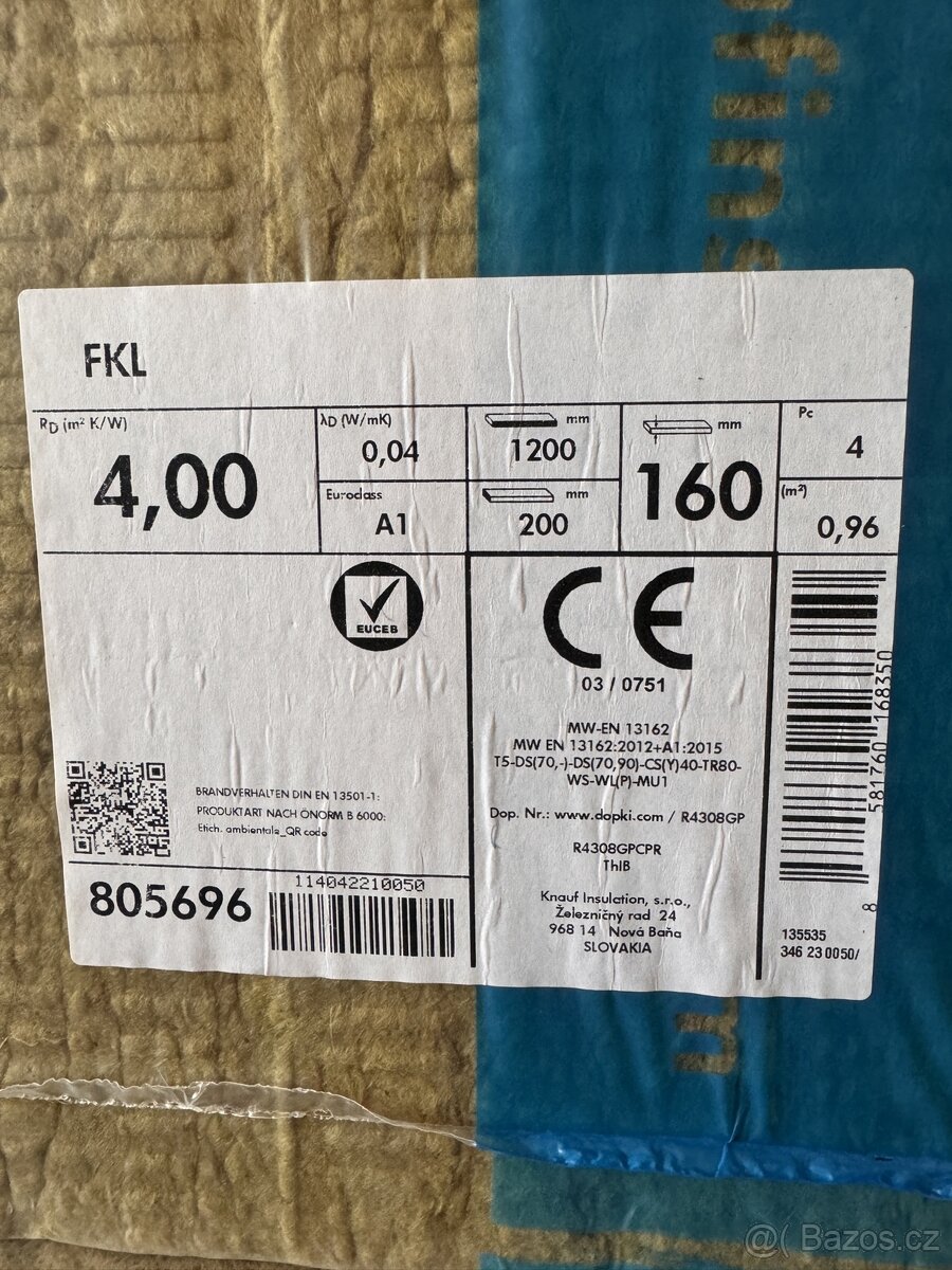 Tepelná izolační minerální vlna Knauf 4 m - 2