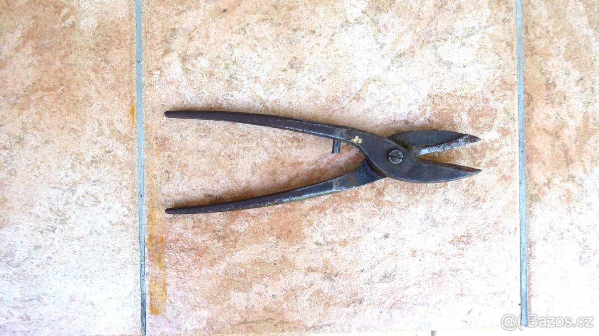 B254_ Nůžky na plech, 24 cm, používané, retro - 2