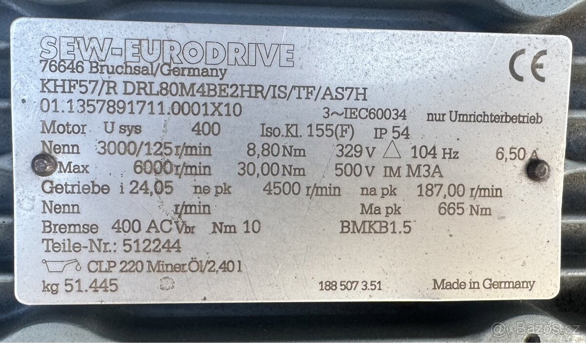 ELEKTROMOTOR S PREVODOVKOU 125 ot/min - 2