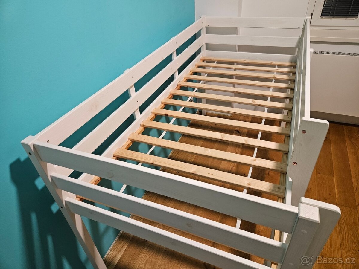 Patrová postel Keni – bílý lak, masiv - 2