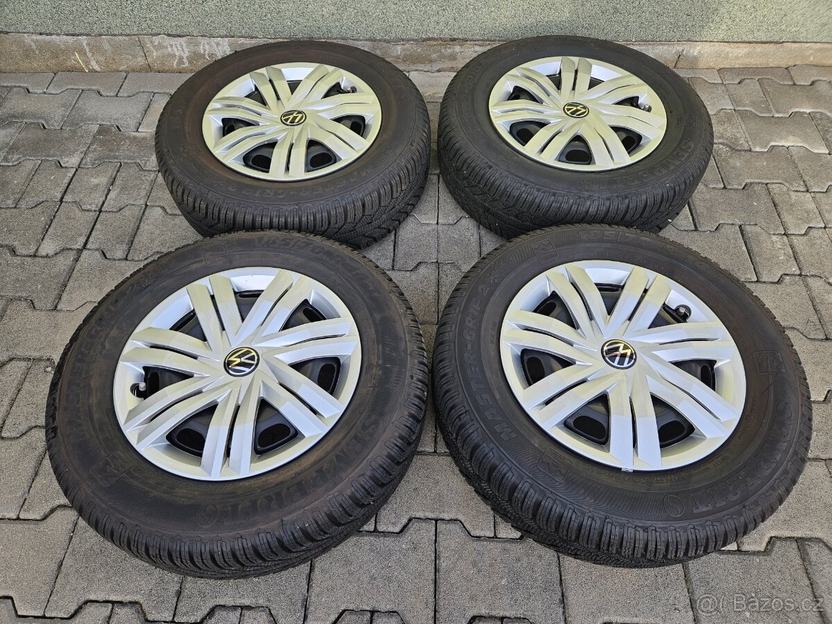 5x100 14 5J ET38 plechové disky VW vč.zimních pneu - 2