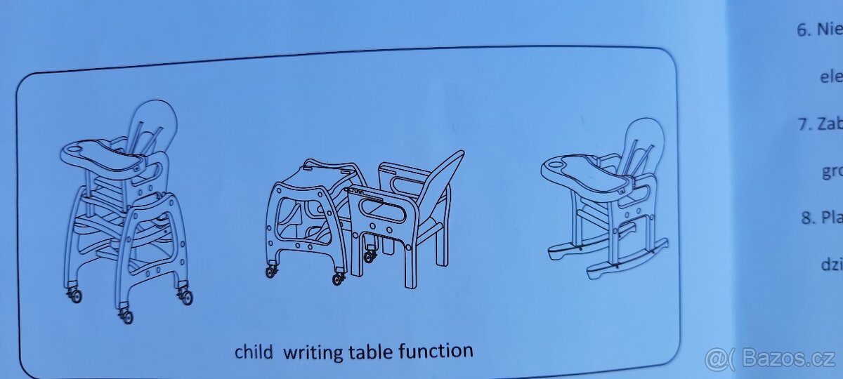 Nová rostoucí krmící židlička 3v1 - 2
